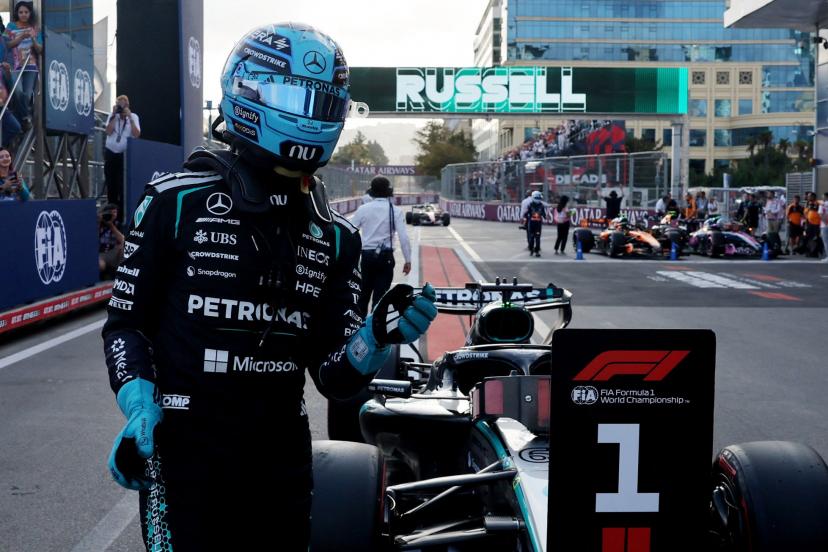 Russell frappe fort à Bakou, Antonelli éliminé dès la Q1